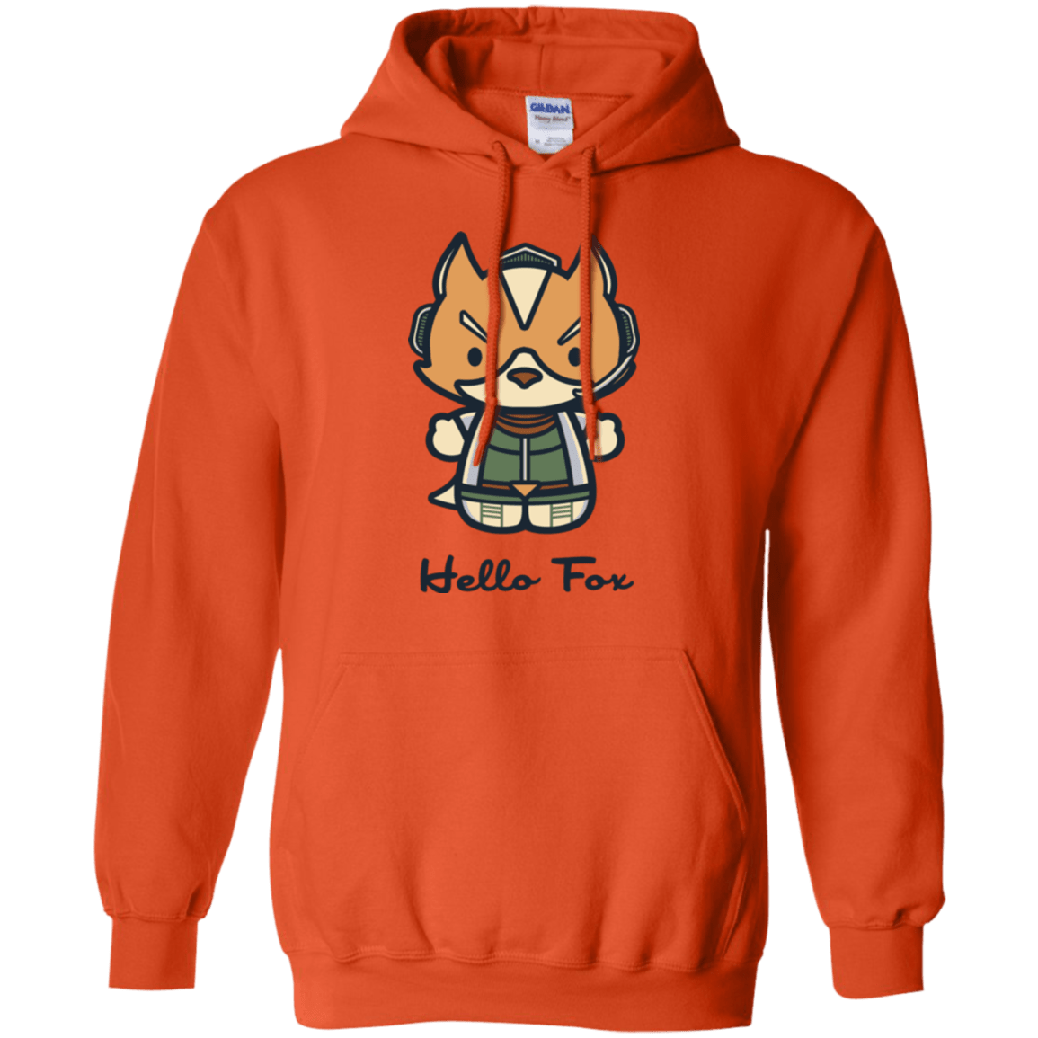 Sweatshirts Orange / Small Hello Fox Pullover Hoodie