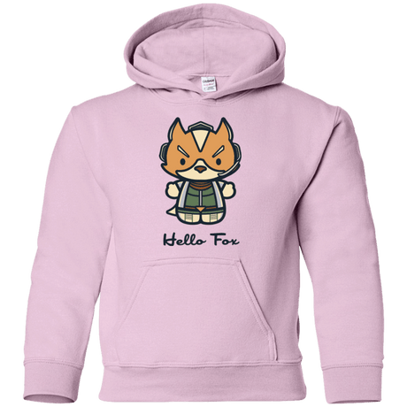 Sweatshirts Light Pink / YS Hello Fox Youth Hoodie