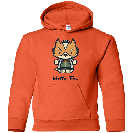 Sweatshirts Orange / YS Hello Fox Youth Hoodie