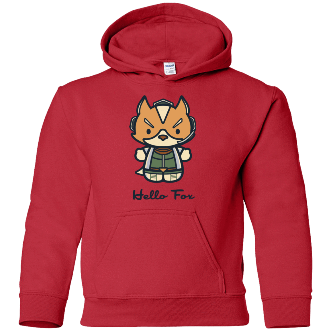 Sweatshirts Red / YS Hello Fox Youth Hoodie