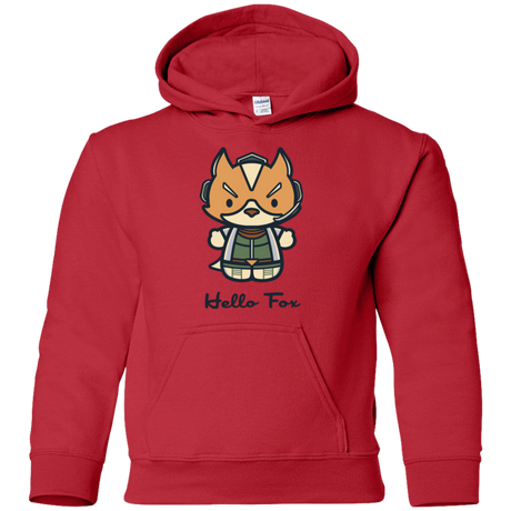Sweatshirts Red / YS Hello Fox Youth Hoodie
