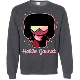 Sweatshirts Dark Heather / S Hello Garnet Crewneck Sweatshirt