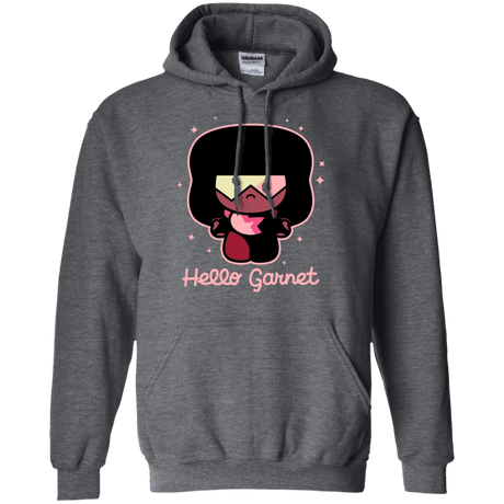 Sweatshirts Dark Heather / S Hello Garnet Pullover Hoodie