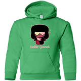 Sweatshirts Irish Green / YS Hello Garnet Youth Hoodie