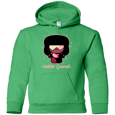 Sweatshirts Irish Green / YS Hello Garnet Youth Hoodie