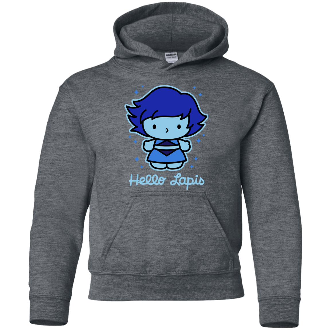 Sweatshirts Dark Heather / YS Hello Lapis Youth Hoodie