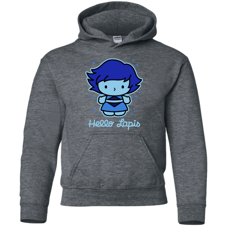 Sweatshirts Dark Heather / YS Hello Lapis Youth Hoodie