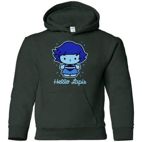 Sweatshirts Forest Green / YS Hello Lapis Youth Hoodie