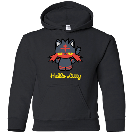 Sweatshirts Black / YS Hello Litty Youth Hoodie