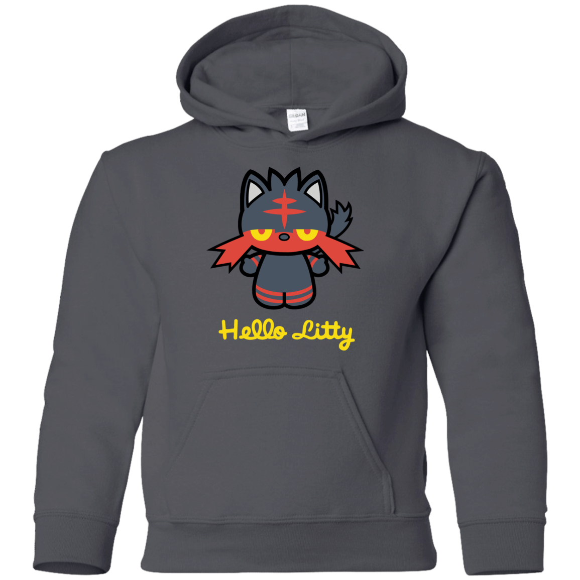 Sweatshirts Charcoal / YS Hello Litty Youth Hoodie