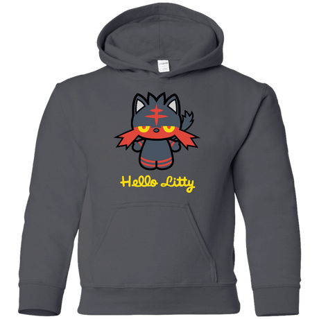Sweatshirts Charcoal / YS Hello Litty Youth Hoodie