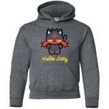 Sweatshirts Dark Heather / YS Hello Litty Youth Hoodie