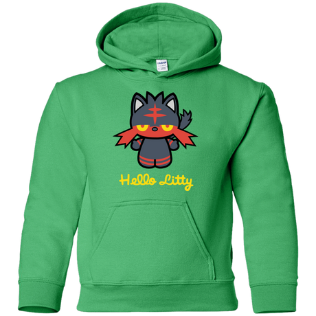 Sweatshirts Irish Green / YS Hello Litty Youth Hoodie