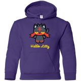 Sweatshirts Purple / YS Hello Litty Youth Hoodie