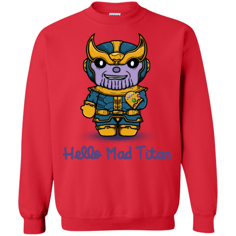 Sweatshirts Red / S Hello Mad Titan Crewneck Sweatshirt