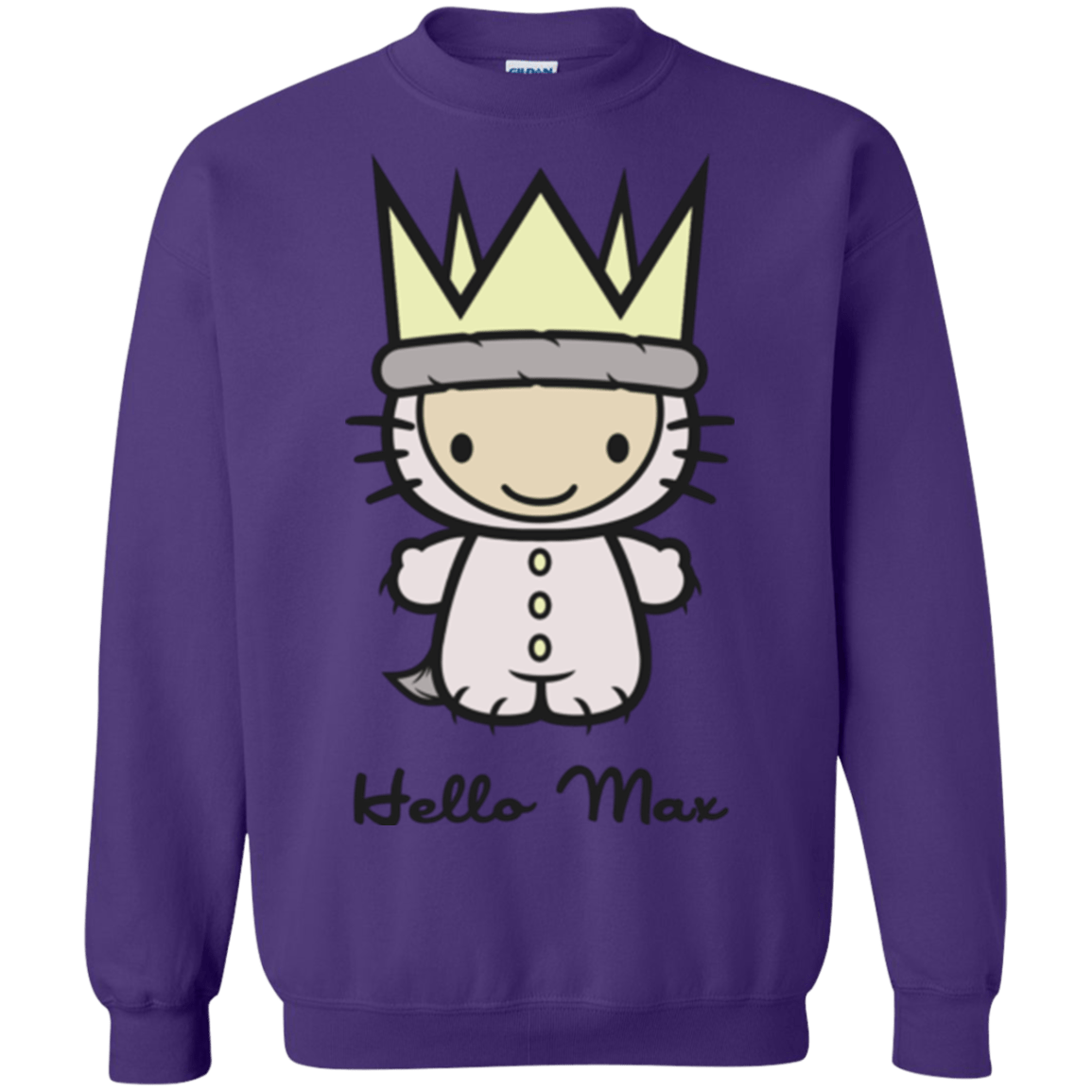 Sweatshirts Purple / Small Hello Max Crewneck Sweatshirt