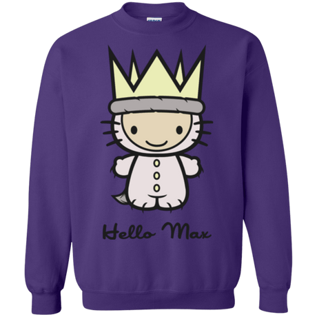 Sweatshirts Purple / Small Hello Max Crewneck Sweatshirt