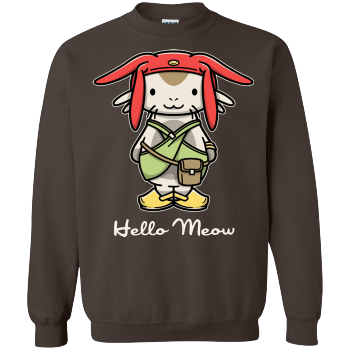 Sweatshirts Dark Chocolate / Small HELLO MEOW Crewneck Sweatshirt