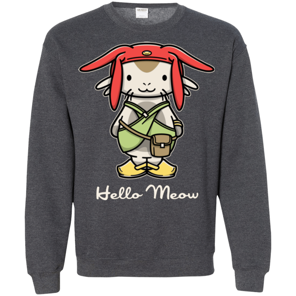 Sweatshirts Dark Heather / Small HELLO MEOW Crewneck Sweatshirt