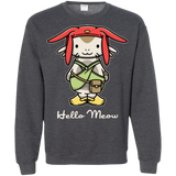Sweatshirts Dark Heather / Small HELLO MEOW Crewneck Sweatshirt