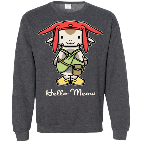 Sweatshirts Dark Heather / Small HELLO MEOW Crewneck Sweatshirt