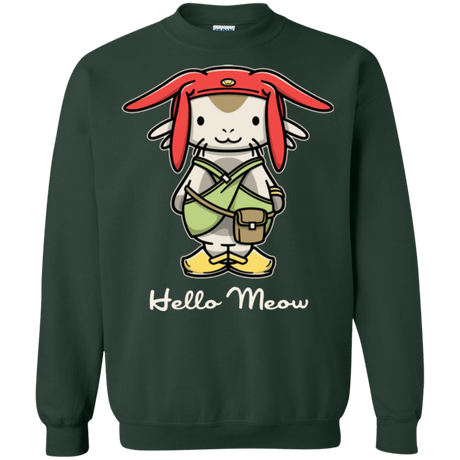 Sweatshirts Forest Green / Small HELLO MEOW Crewneck Sweatshirt
