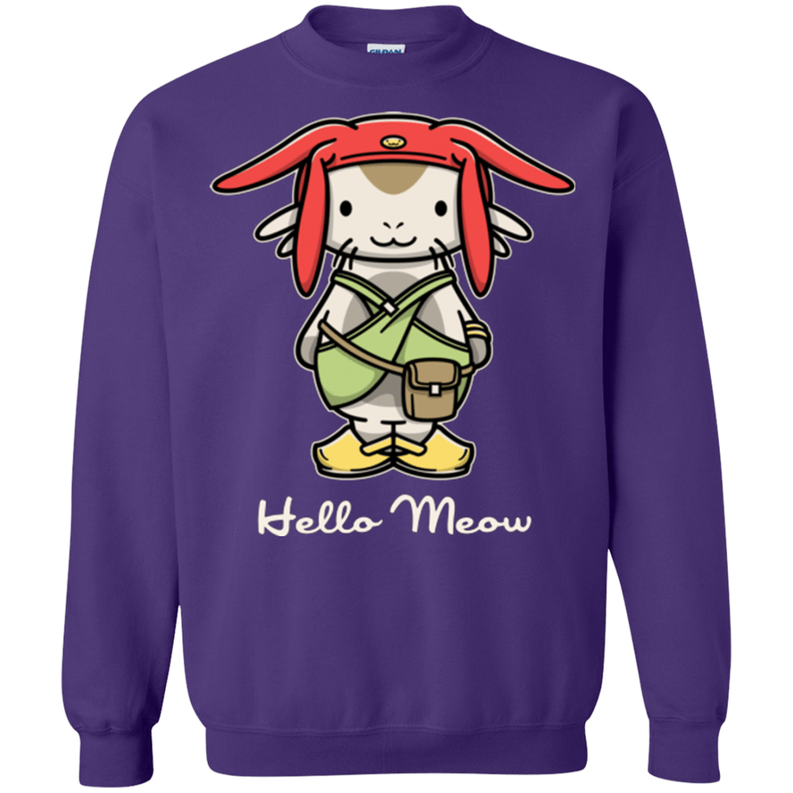 Sweatshirts Purple / Small HELLO MEOW Crewneck Sweatshirt