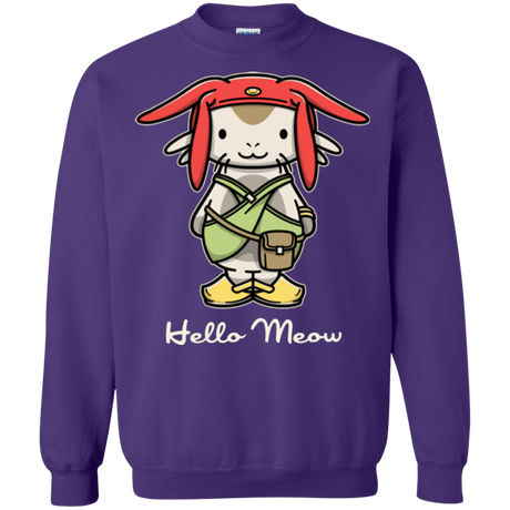 Sweatshirts Purple / Small HELLO MEOW Crewneck Sweatshirt