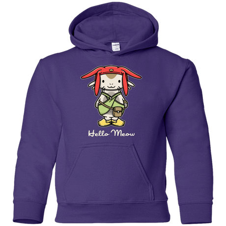 Sweatshirts Purple / YS HELLO MEOW Youth Hoodie