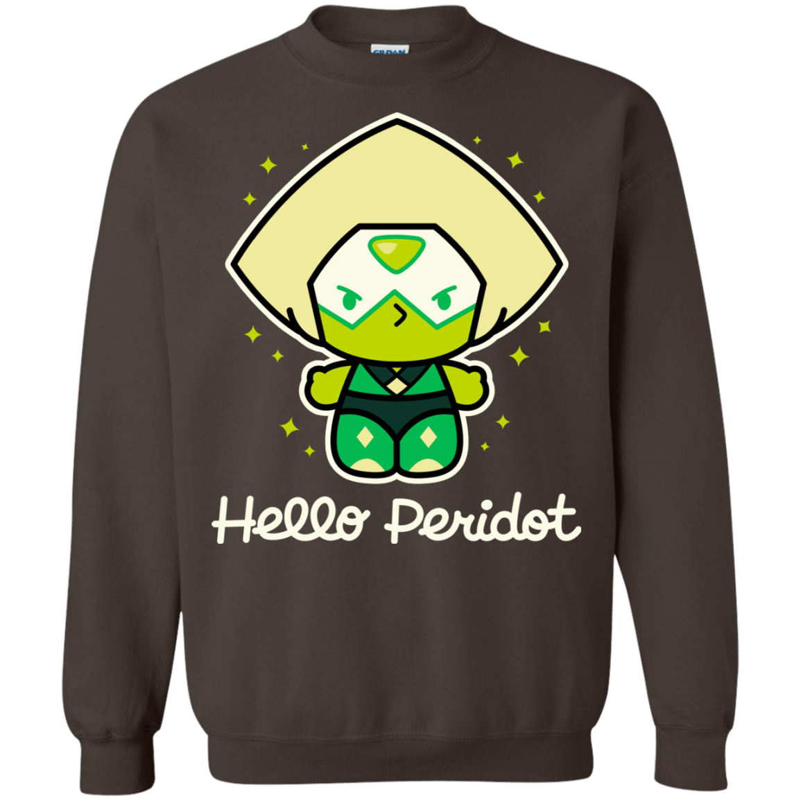 Sweatshirts Dark Chocolate / S Hello Peridot Crewneck Sweatshirt