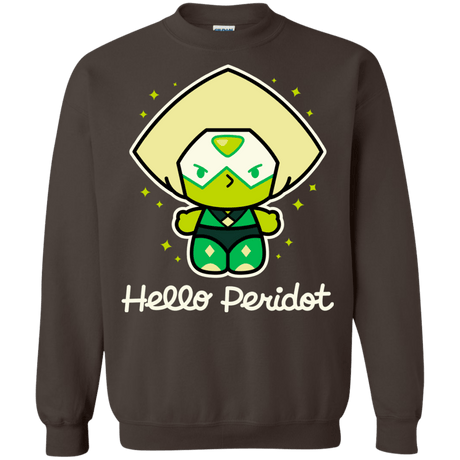 Sweatshirts Dark Chocolate / S Hello Peridot Crewneck Sweatshirt