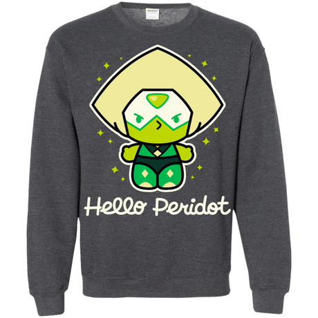 Sweatshirts Dark Heather / S Hello Peridot Crewneck Sweatshirt