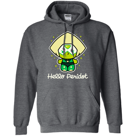 Sweatshirts Dark Heather / S Hello Peridot Pullover Hoodie