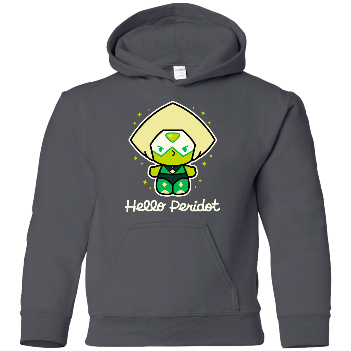 Sweatshirts Charcoal / YS Hello Peridot Youth Hoodie