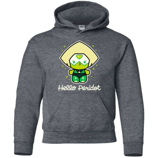 Sweatshirts Dark Heather / YS Hello Peridot Youth Hoodie