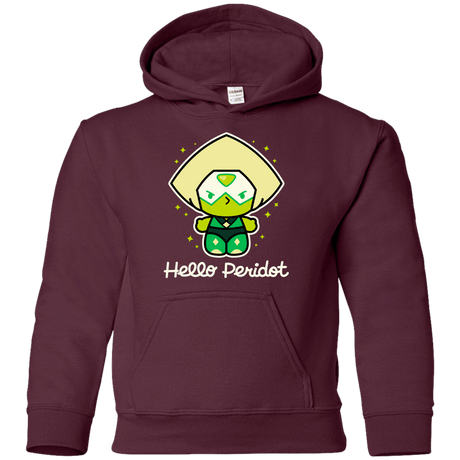 Sweatshirts Maroon / YS Hello Peridot Youth Hoodie