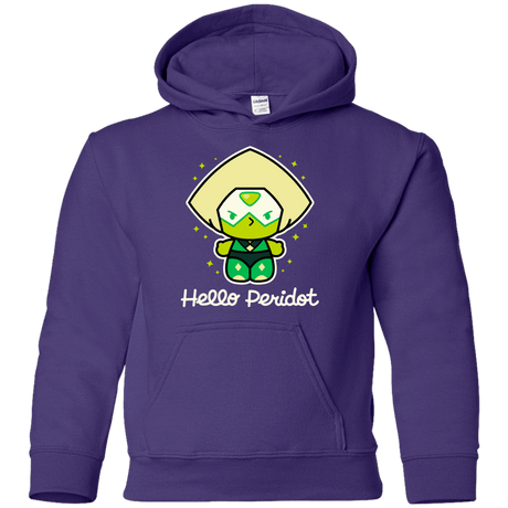Sweatshirts Purple / YS Hello Peridot Youth Hoodie