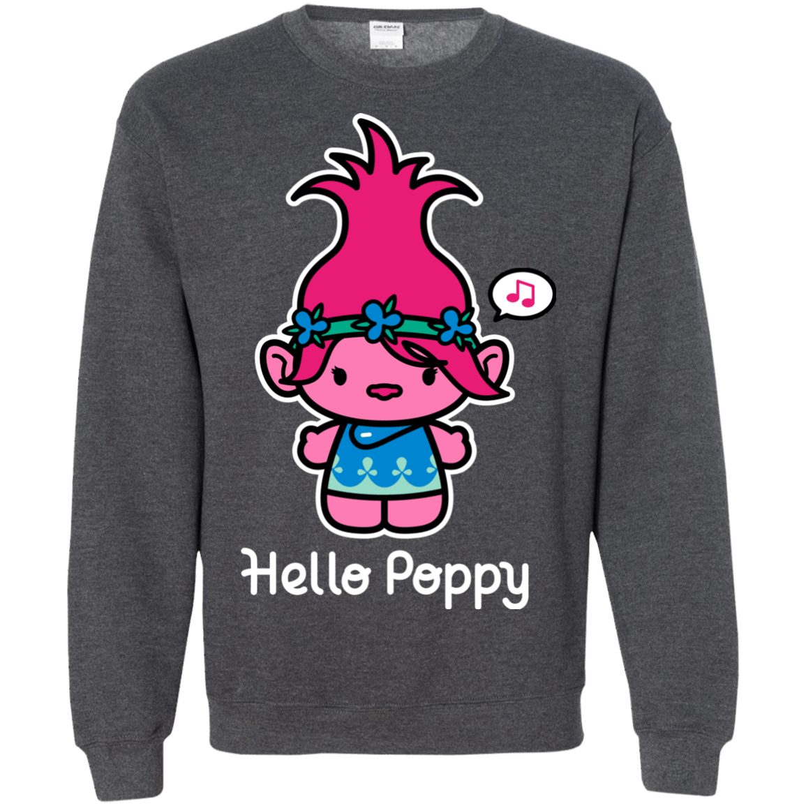 Sweatshirts Dark Heather / S Hello Poppy Crewneck Sweatshirt