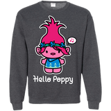 Sweatshirts Dark Heather / S Hello Poppy Crewneck Sweatshirt
