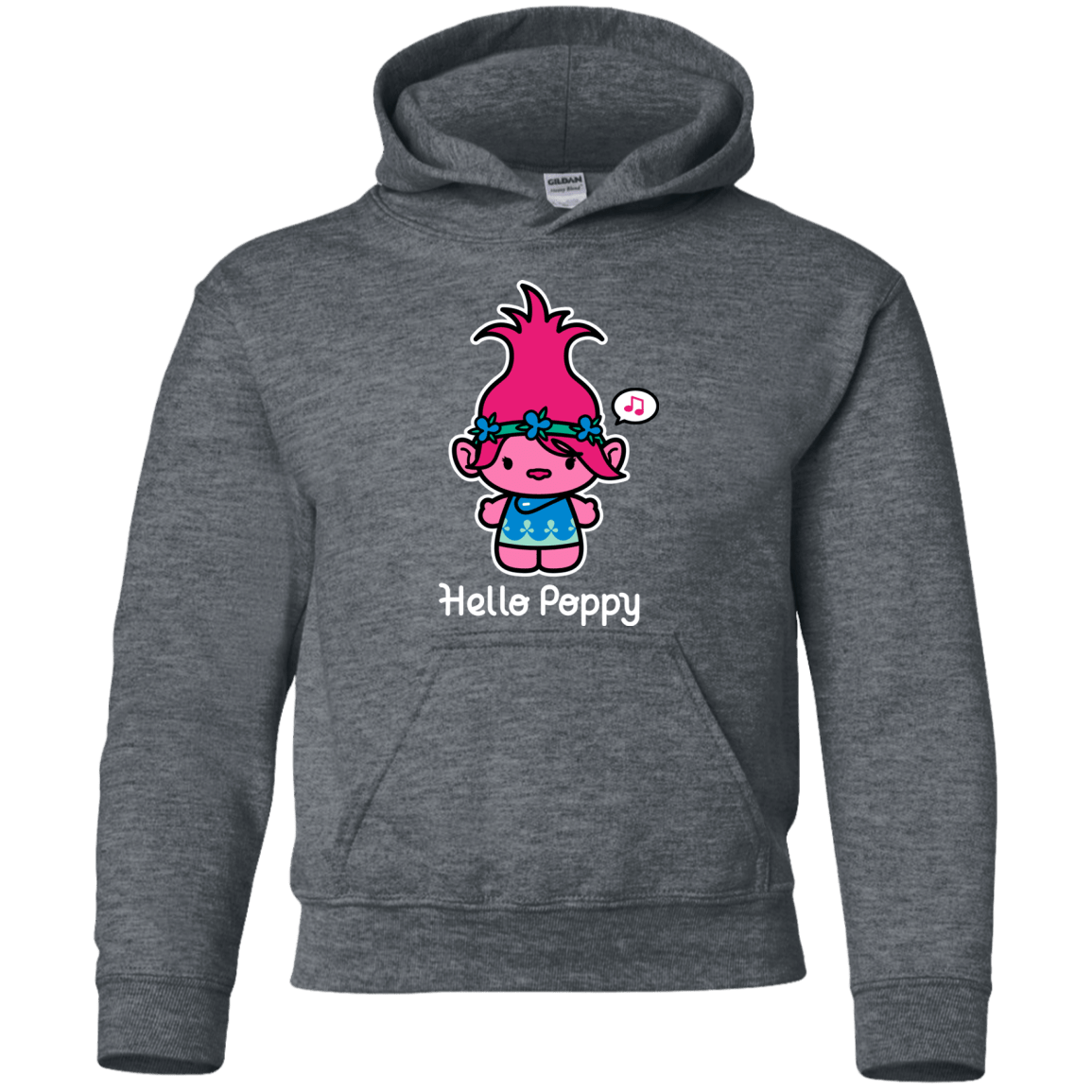 Sweatshirts Dark Heather / YS Hello Poppy Youth Hoodie