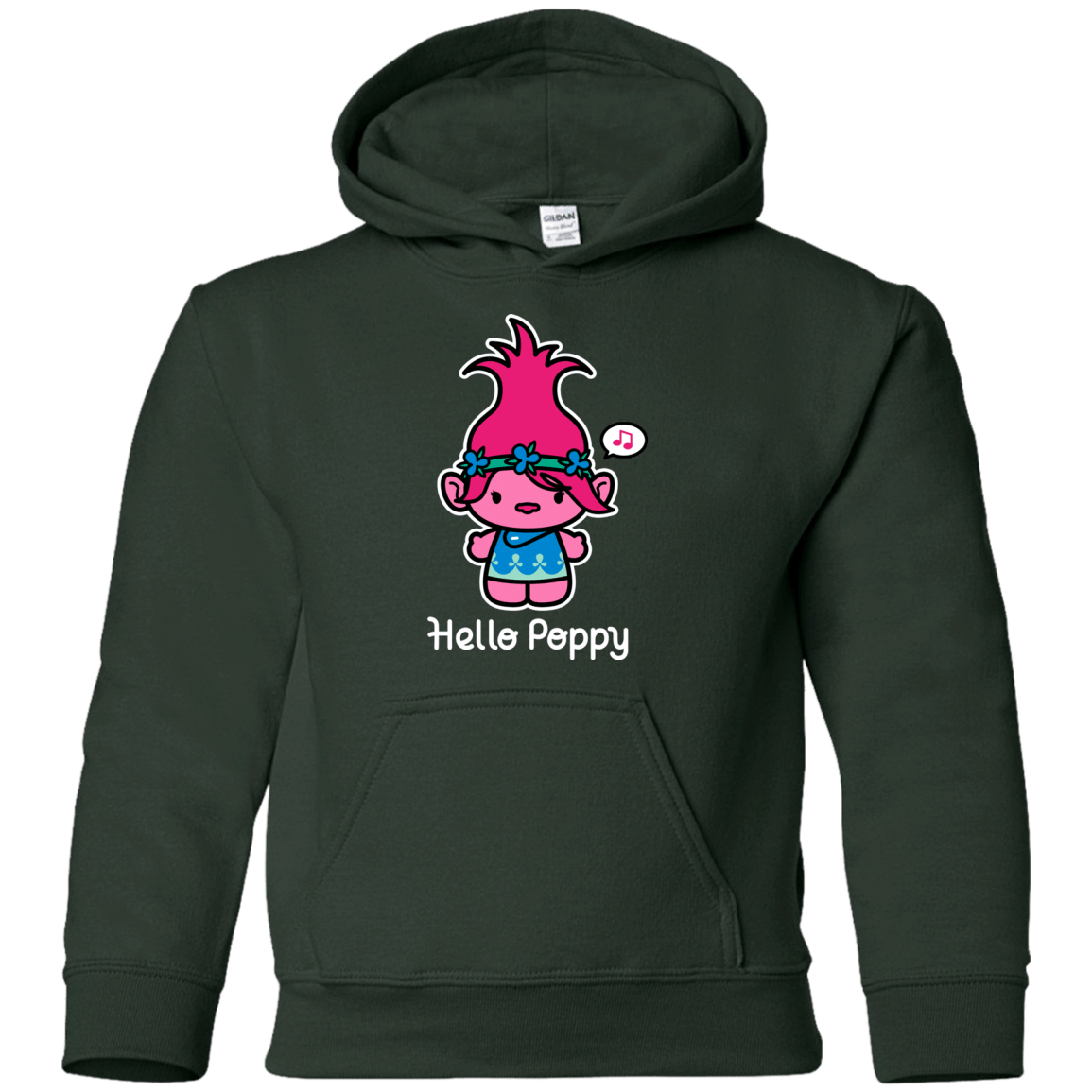 Sweatshirts Forest Green / YS Hello Poppy Youth Hoodie