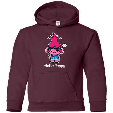 Sweatshirts Maroon / YS Hello Poppy Youth Hoodie