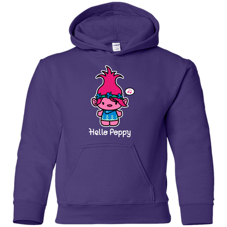 Sweatshirts Purple / YS Hello Poppy Youth Hoodie