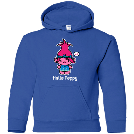 Sweatshirts Royal / YS Hello Poppy Youth Hoodie