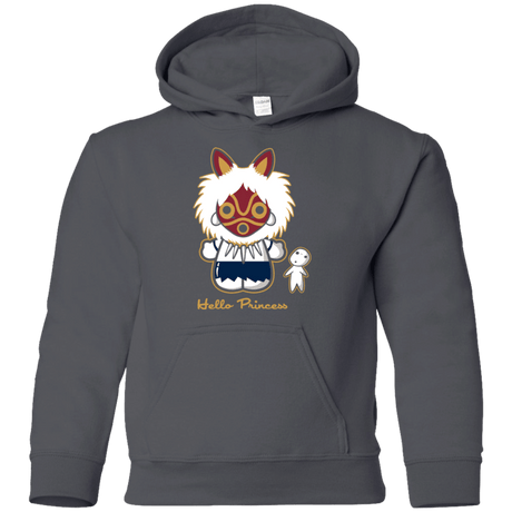 Sweatshirts Charcoal / YS Hello Princess Youth Hoodie