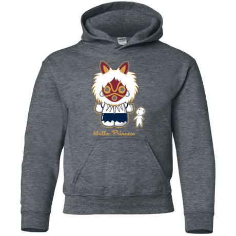 Sweatshirts Dark Heather / YS Hello Princess Youth Hoodie