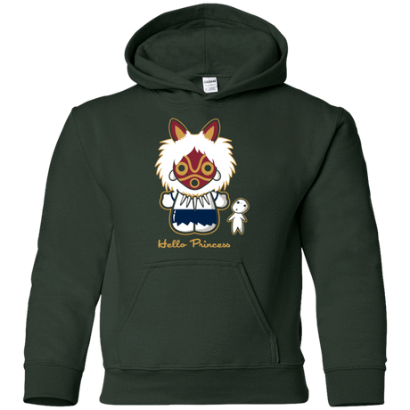Sweatshirts Forest Green / YS Hello Princess Youth Hoodie
