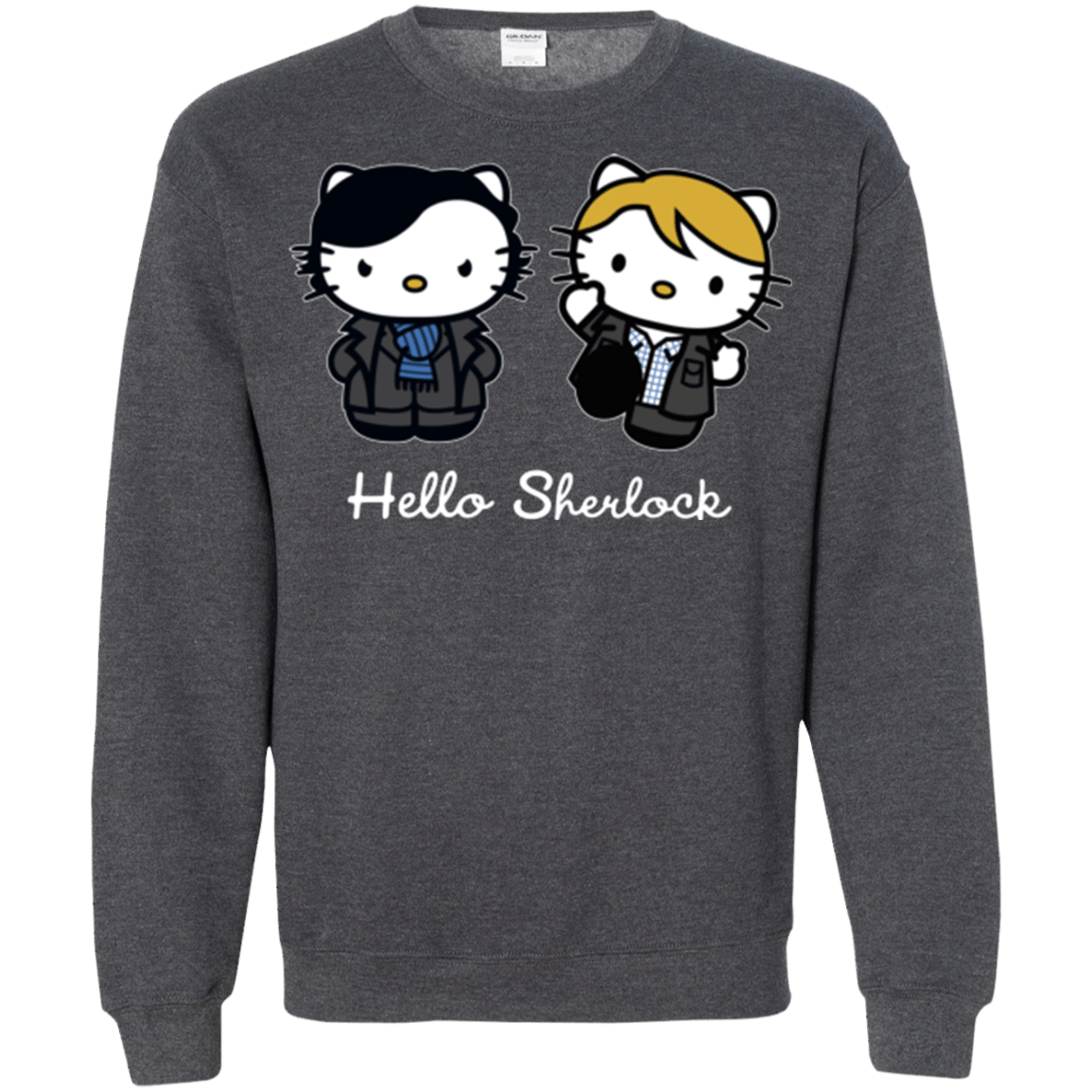Sweatshirts Dark Heather / Small Hello Sherlock Crewneck Sweatshirt