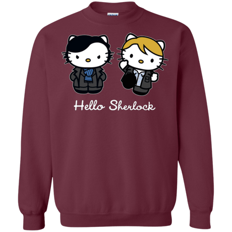 Sweatshirts Maroon / Small Hello Sherlock Crewneck Sweatshirt