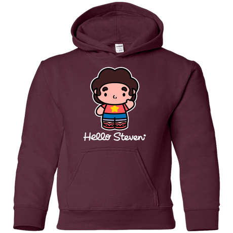 Sweatshirts Maroon / YS Hello Steven Youth Hoodie